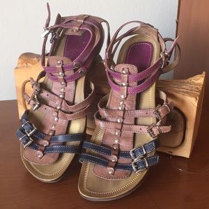 Luzzi multi color strapped sandals